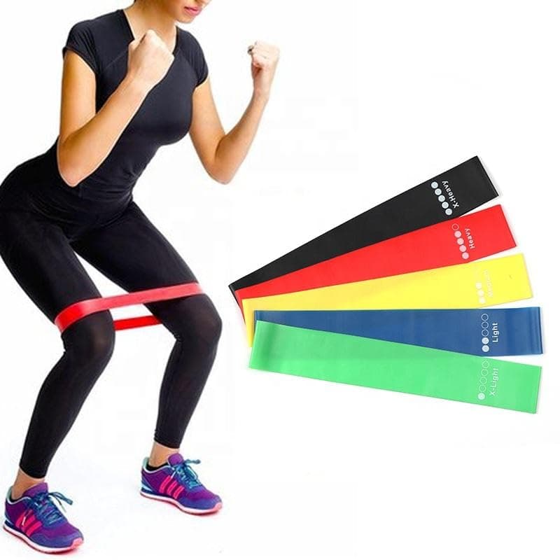 DFIT 5-Pack Resistance Bands — all five levels fanned out