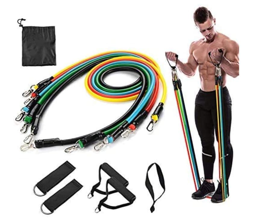 DFIT 11-piece resistance band kit — full package contents